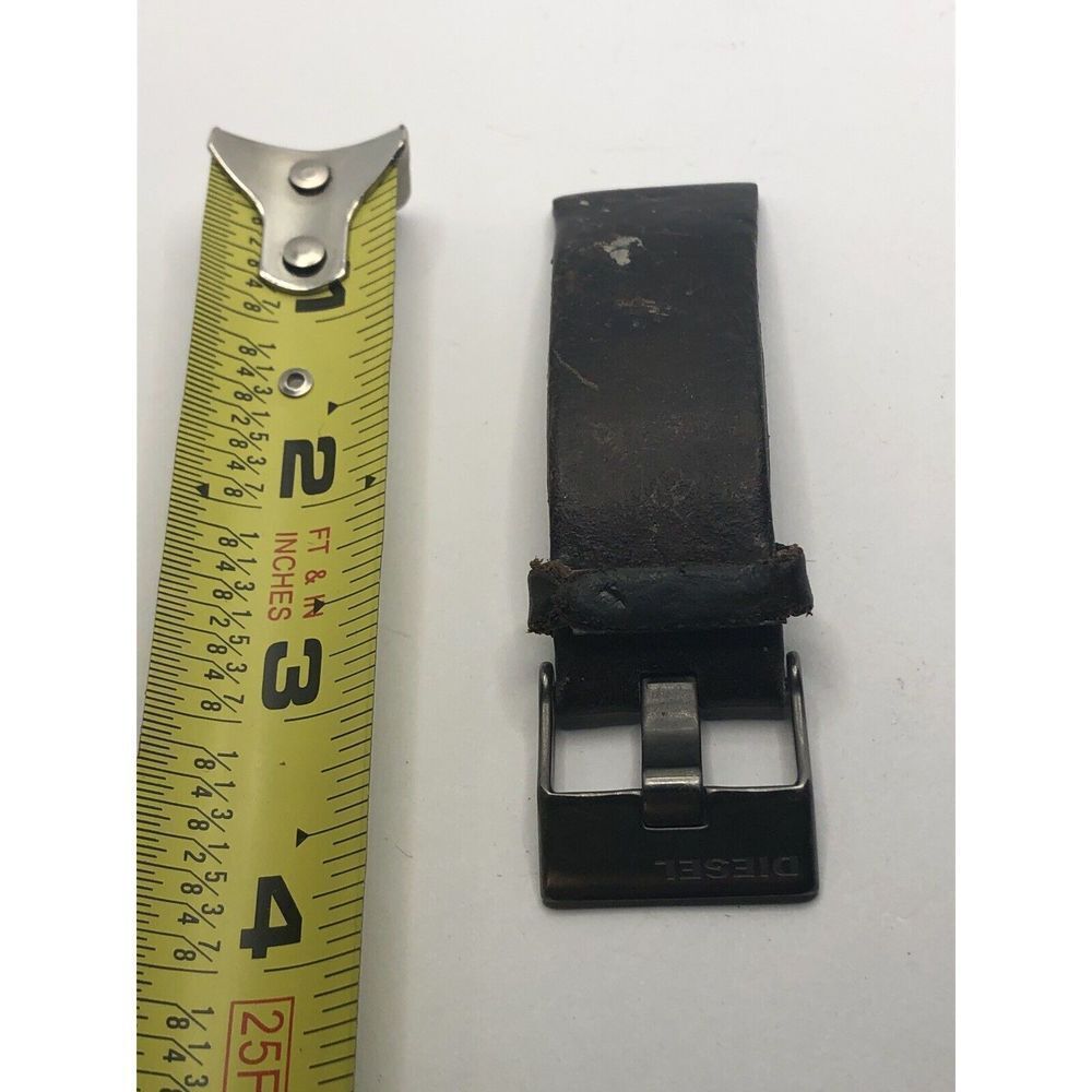 Diesel Watch Parts Half Band 2 Piece Leather Brown 22mm PY198